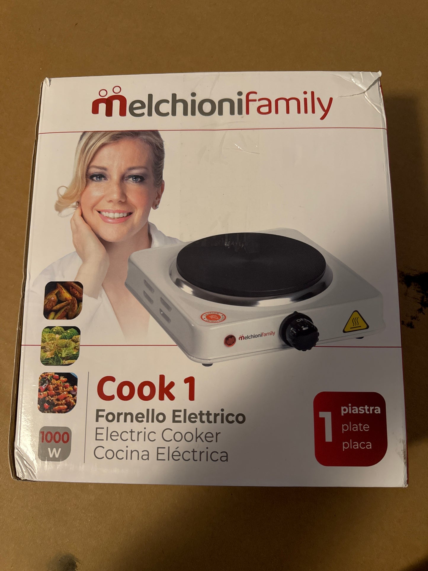 Melchioni Family | COOK1 Elektrokocher, 15,5 cm Gusseisen-Elektroplatte