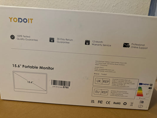 Yodoit Tragbarer Monitor 15,6 Zoll – 1920 x 1080 FHD Display für flexibles Arbeiten und Gaming