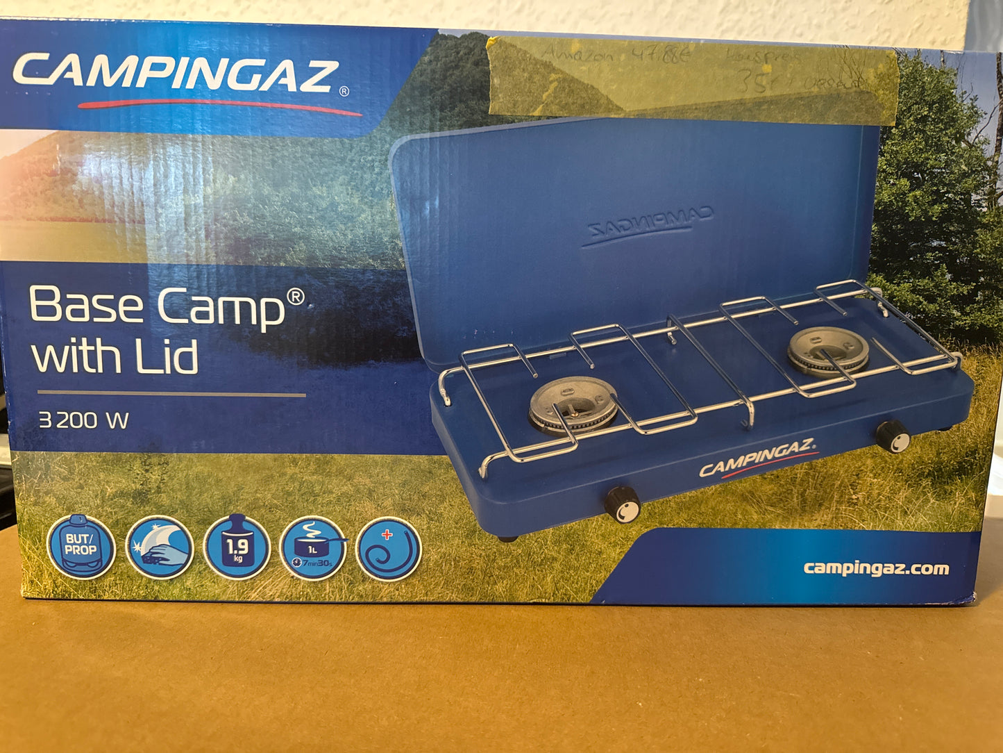 Campingaz Base Camp Lid Campingkocher – Kompakter 2-Platten Kocher mit Deckel für vielseitiges Kochen